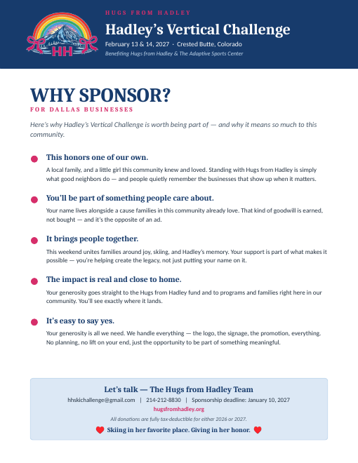 Why Sponsor one-pager for Dallas businesses
